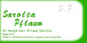 sarolta pflaum business card